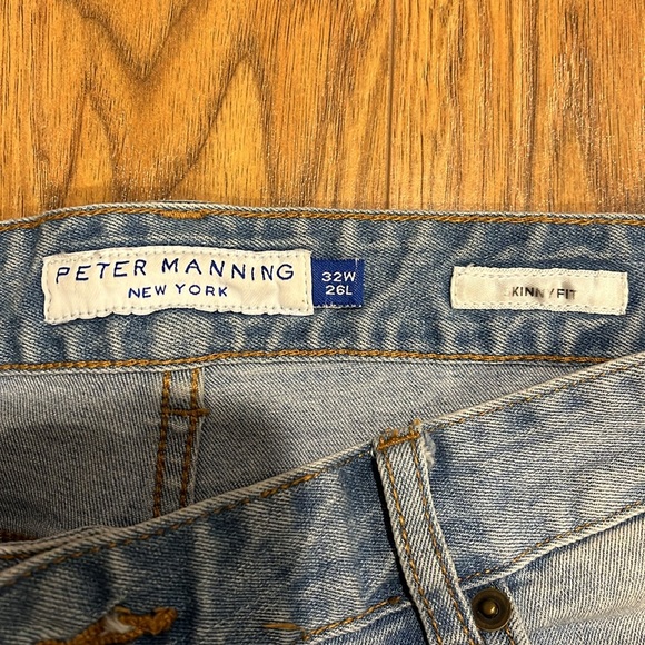 Peter Manning Skinny Fit Light Wash Jeans 32 x 26 - Picture 2 of 5